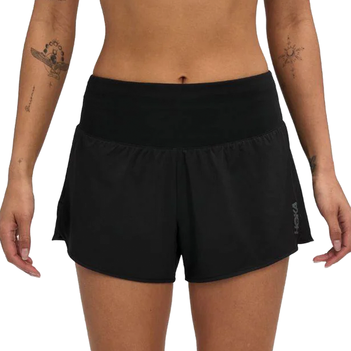 Hoka Womens Glide 3.5" Short w/Brief - Black - AW26