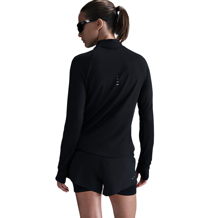 Nike Womens Dri-FIT UV 1/4 Zip L/S Swift Tee - Black/Reflective Silver - HO25