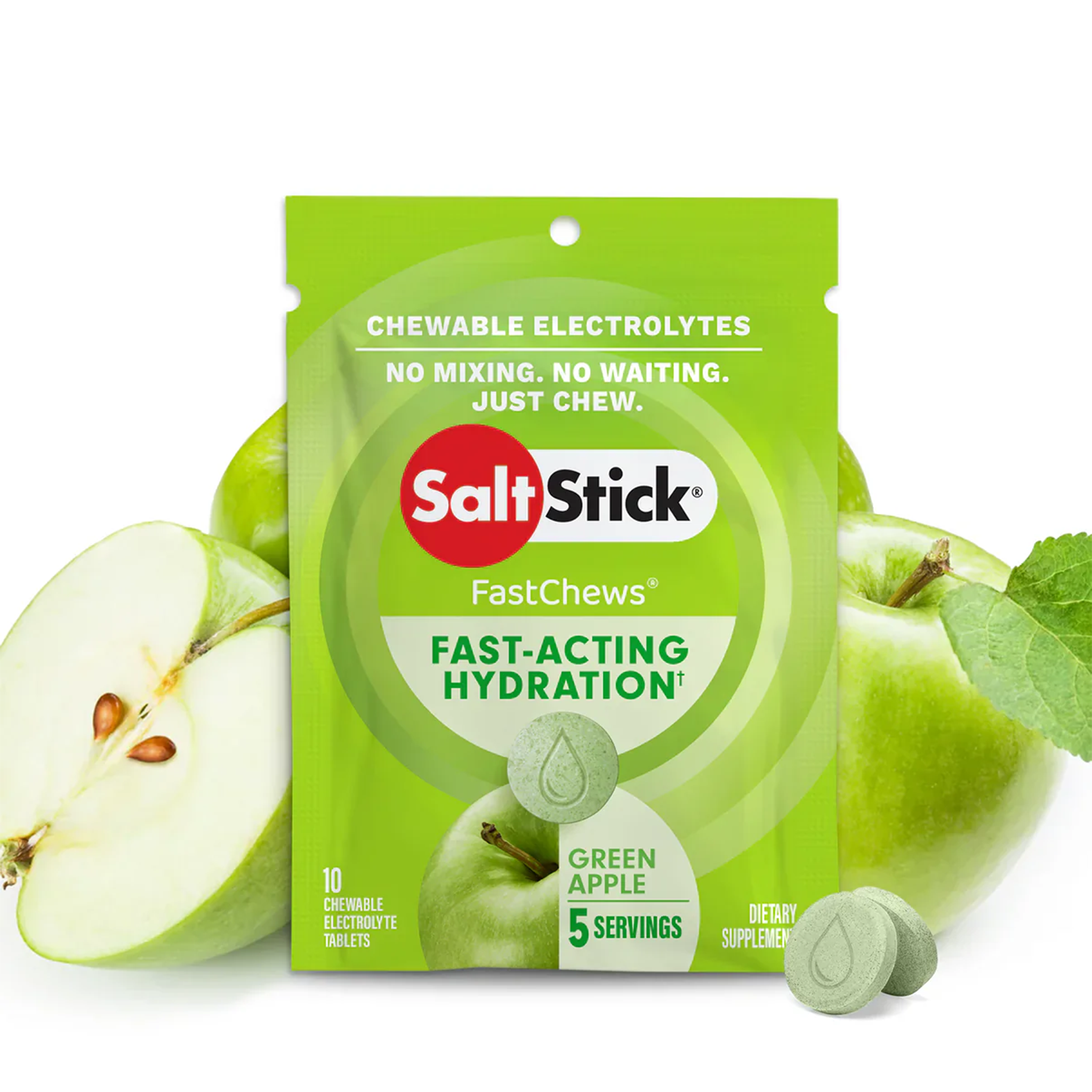 Salt Stick Electrolyte Fast Chews (10 Tablets) - Green Apple