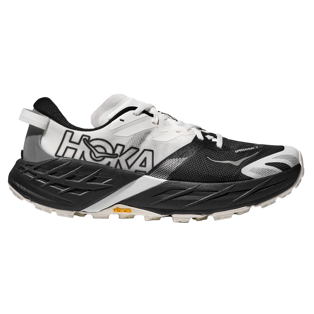 Hoka Mens Speedgoat 7 - Wide - 2E Width - Black/White - Trail - SS26