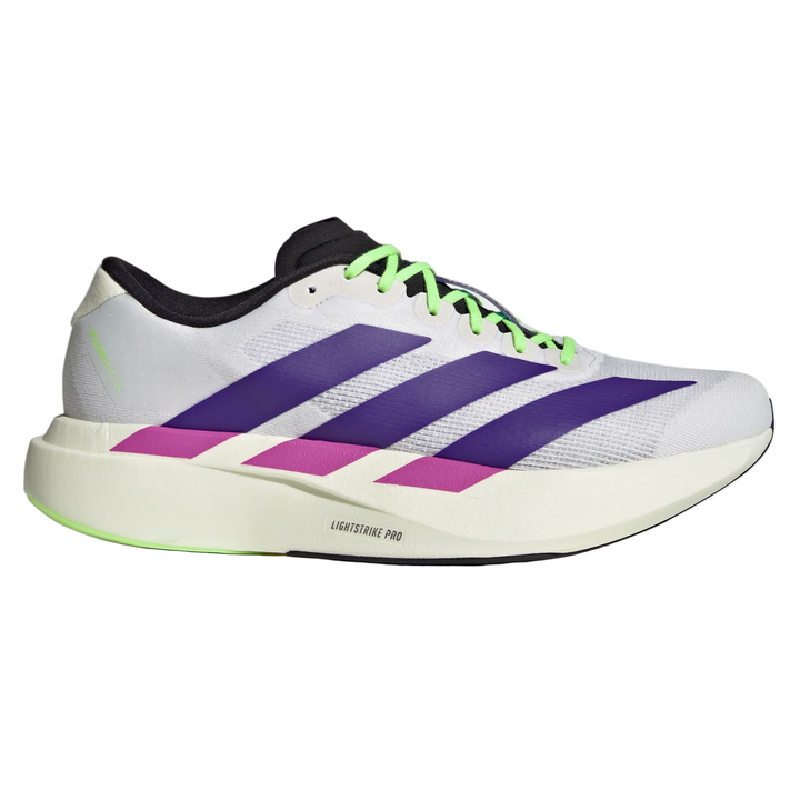 Adidas Womens Adizero Evo SL - White/Collegiate Purple/Lime Burst - Neutral - AW25