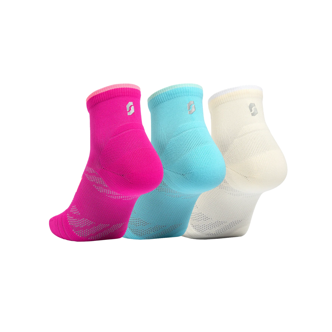 SHYU Racing Quarter Crew Socks 3 Pack - Vivid - AW26