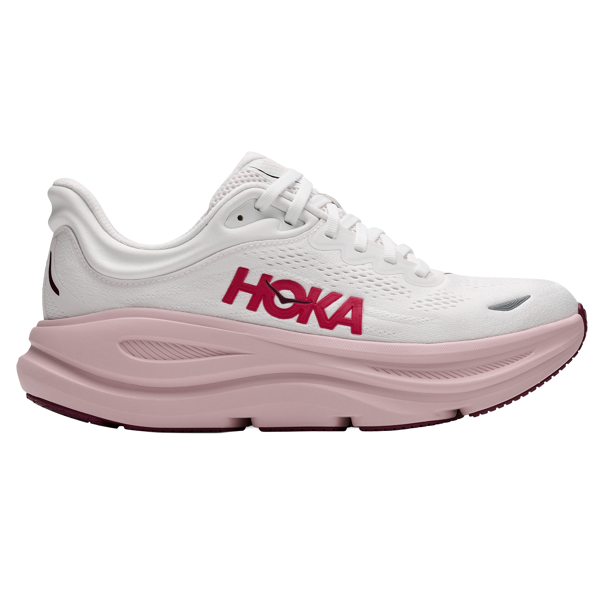 Hoka Womens Bondi 9 - White/Pink Opal - Neutral - AW26