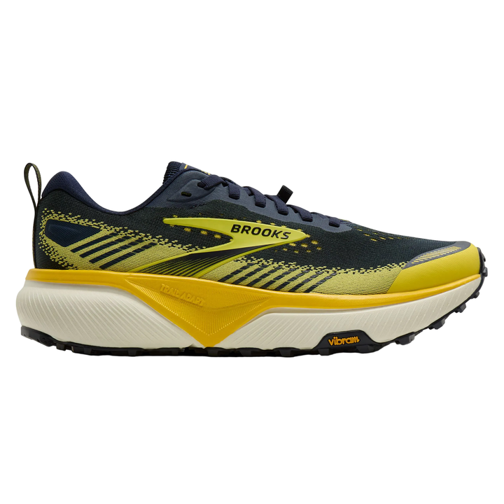 Brooks Mens Cascadia 20 - Navy/Cyber Yellow/Grey - Trail - AW26