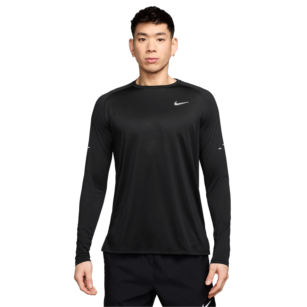 Nike Mens Dri-FIT Stride L/S Top - Black/Reflective Silver
