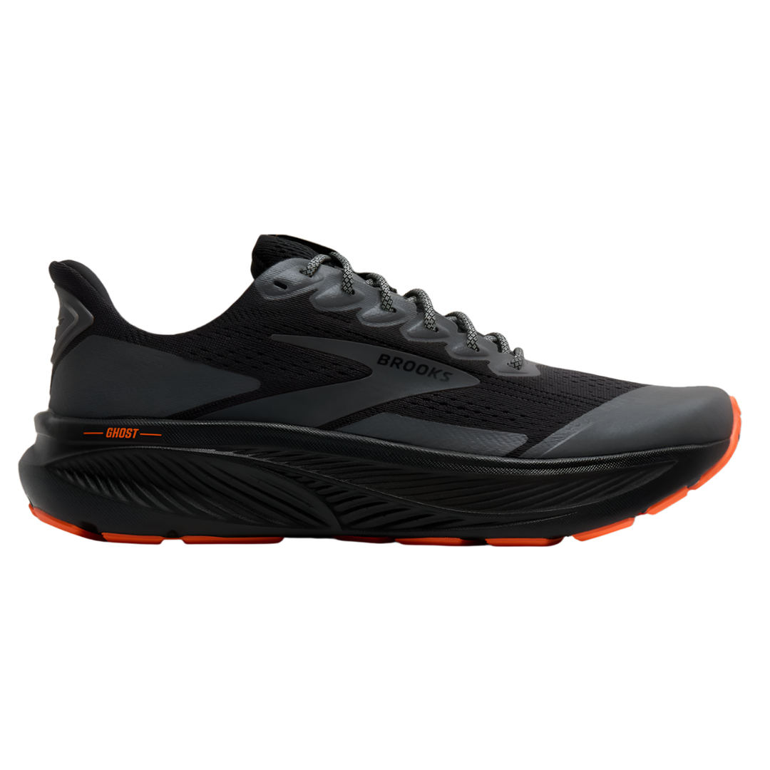 Brooks Mens Ghost 17 - Black/Orange - Neutral - AW25