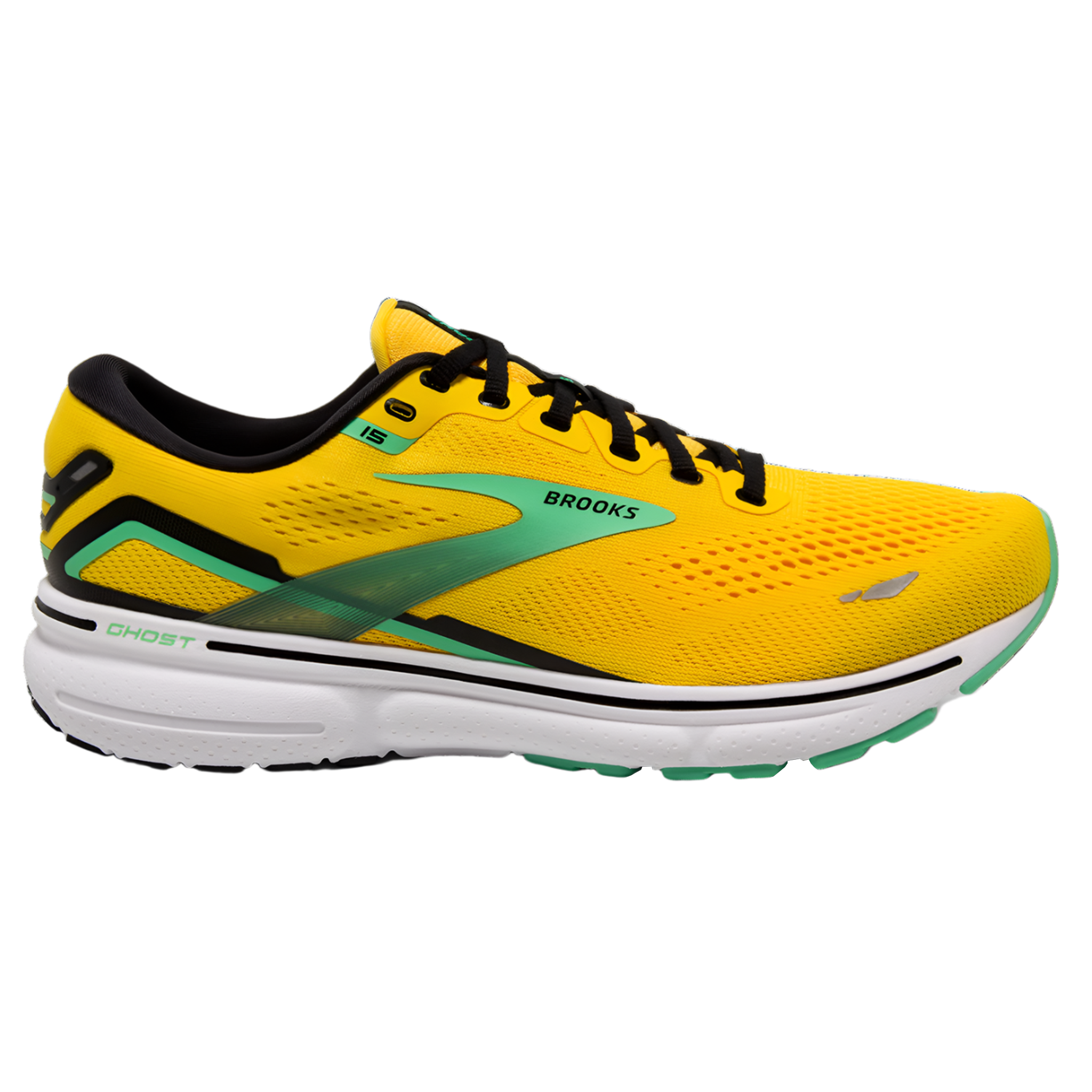 Brooks Mens Ghost 15 - Lemon Chrome/Black/Springbud - Neutral