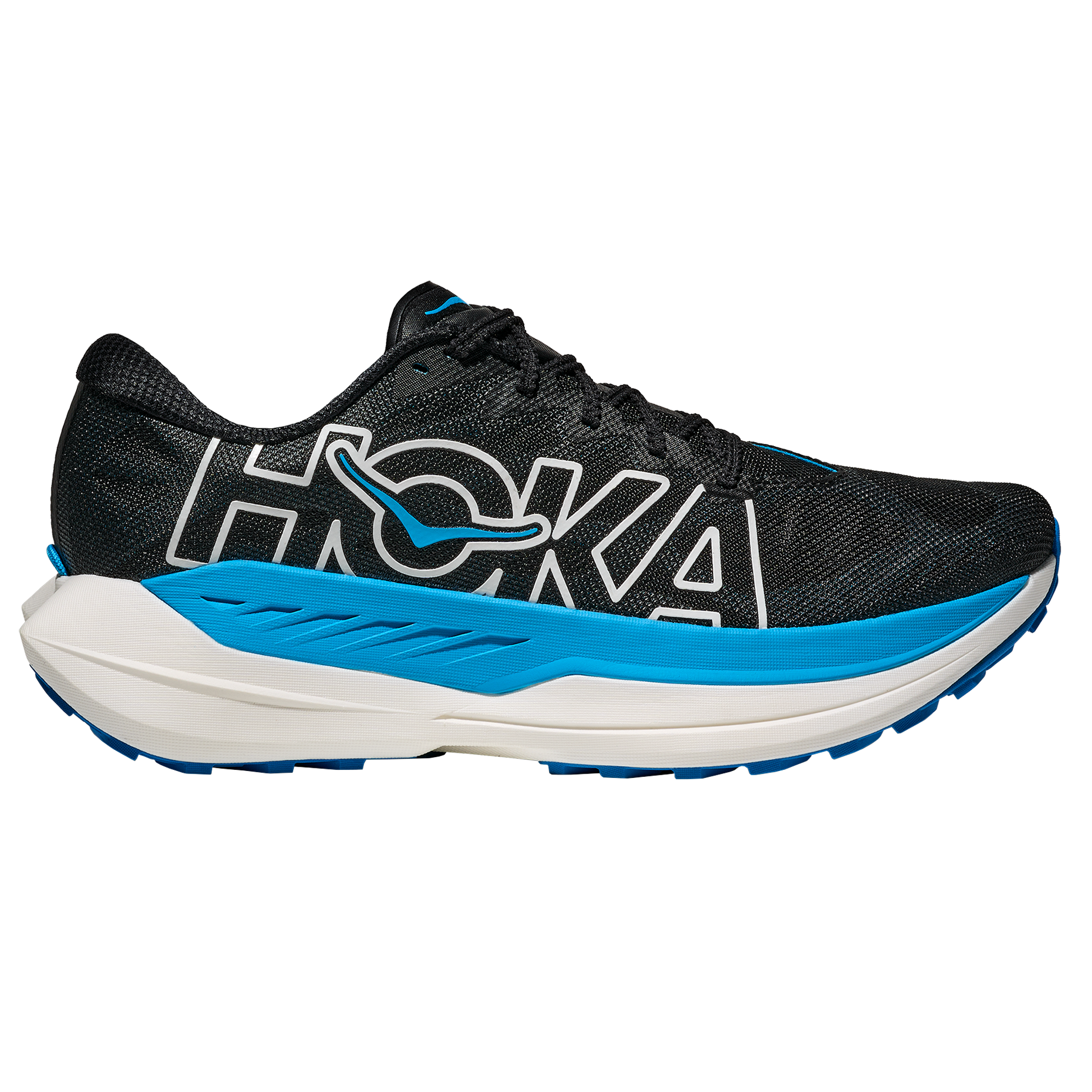 Hoka Damen Rocket X Trail – Schwarz/Skyward Blue – Trail – AW25