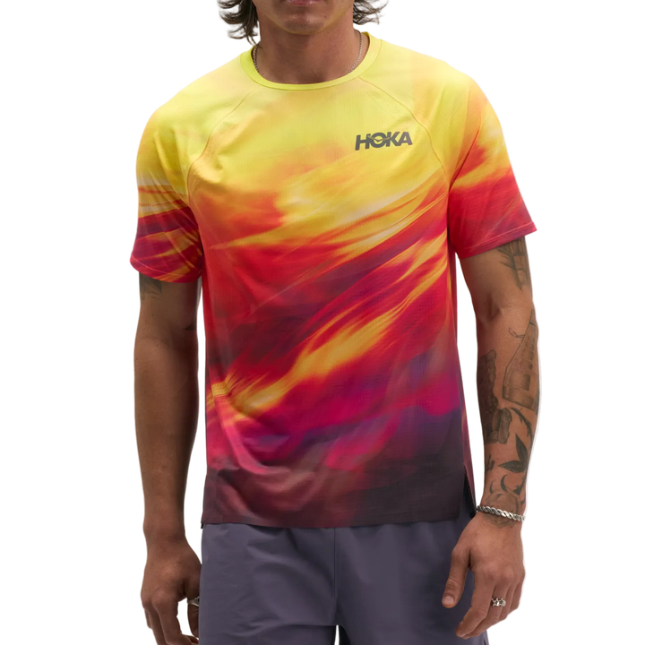 Hoka Mens Race Day Short Sleeve - Hoka Citrus Print - AW26