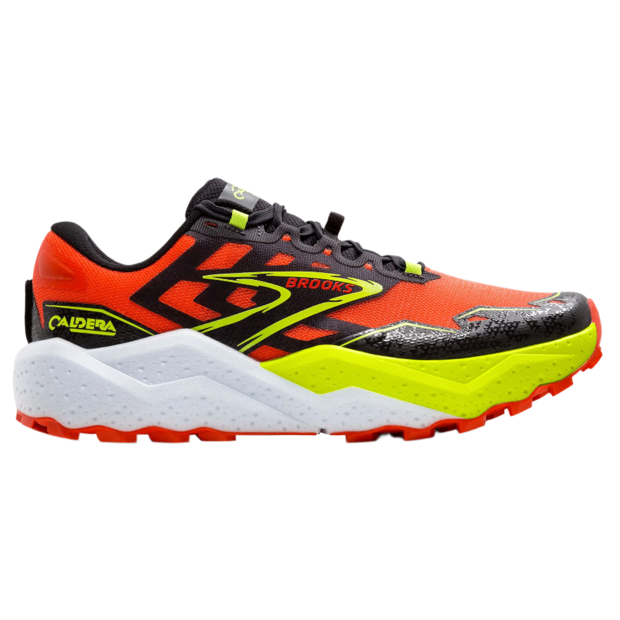 Brooks Mens Caldera 7 - Cherry Tomato/Phantom/Lime - Trail