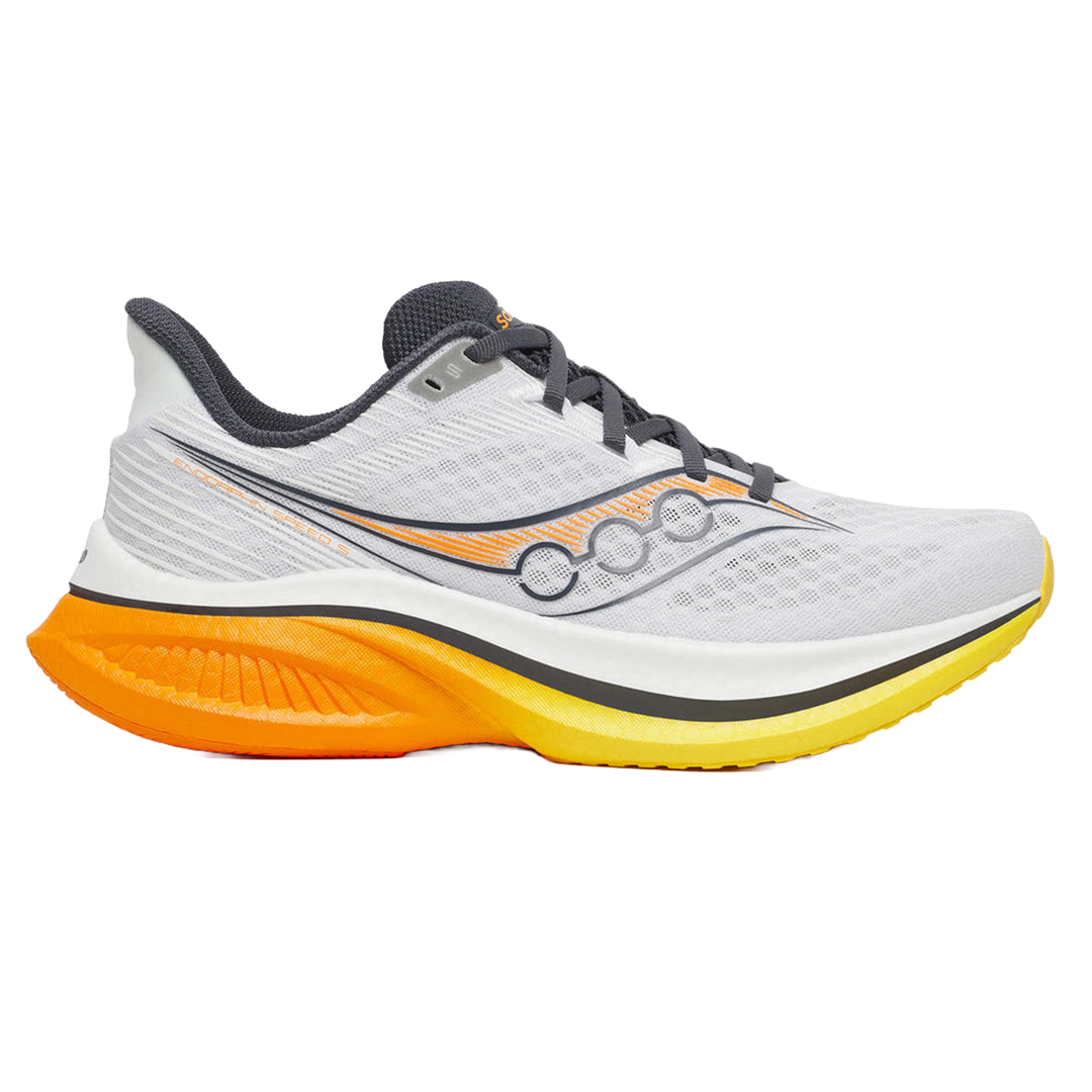 Saucony Mens Endorphin Speed 5 - White/Fuego - Neutral - AW26