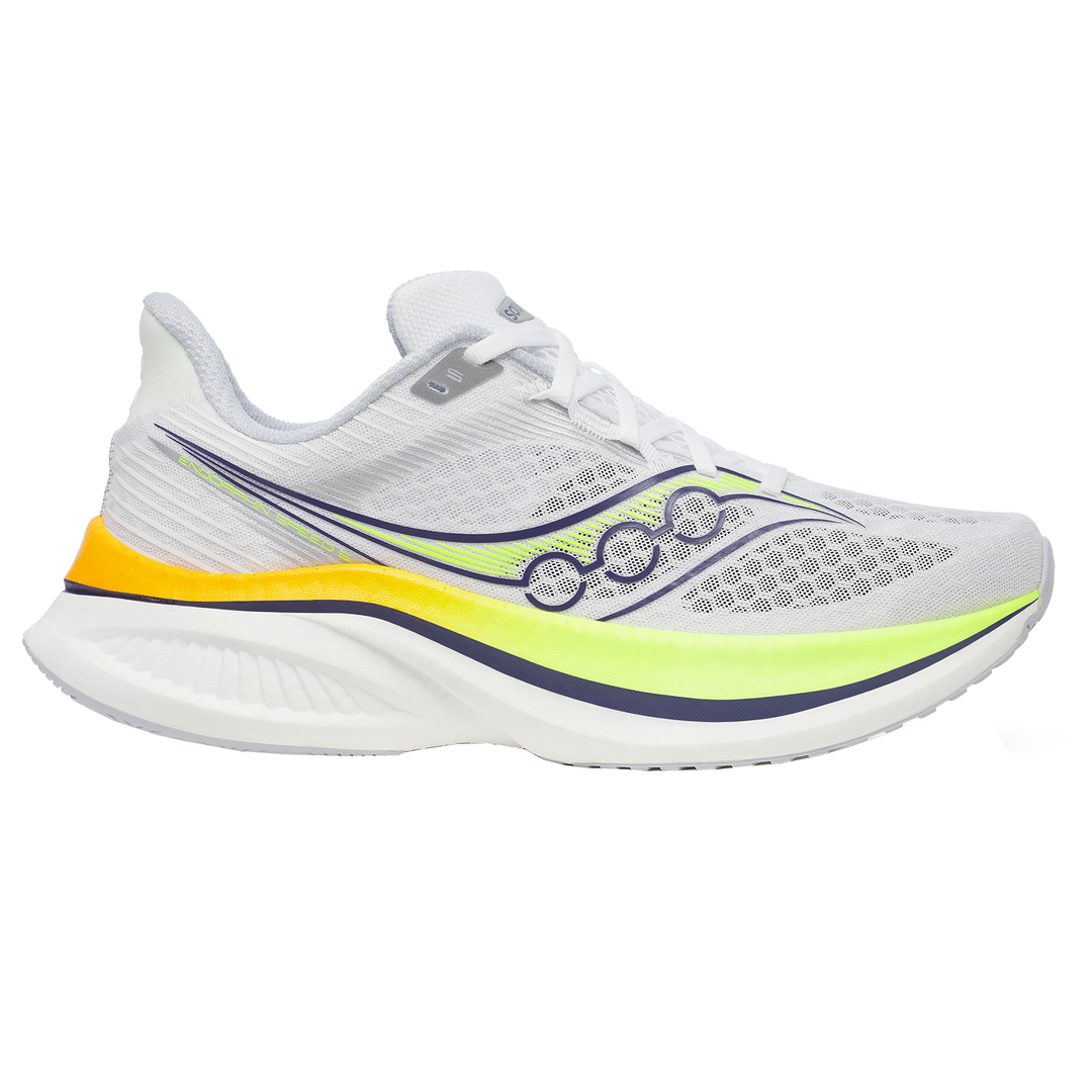 Saucony Mens Endorphin Speed 5 - White/Citron - Neutral - AW25