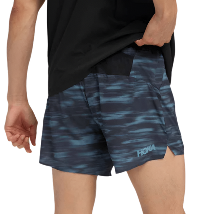 Hoka Mens Glide 5" Short with Brief - Blue Blurr