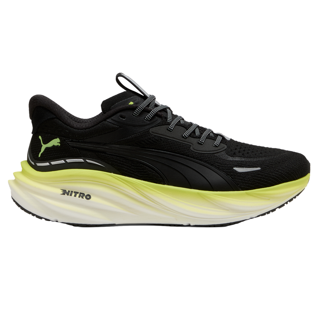 Puma Mens Magnify NITRO 3 - Puma Black/Sunny Lime - Neutral - AW26