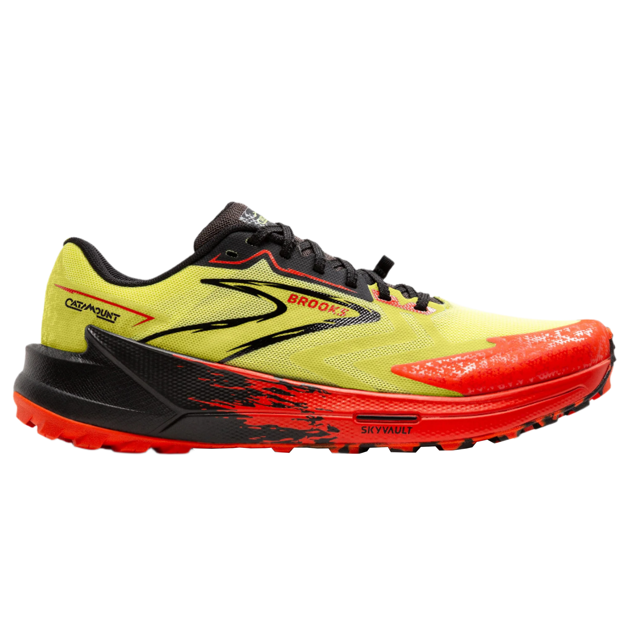 Brooks Mens Catamount 3 - Acid Lime/Cherry Tomato/Black - Trail