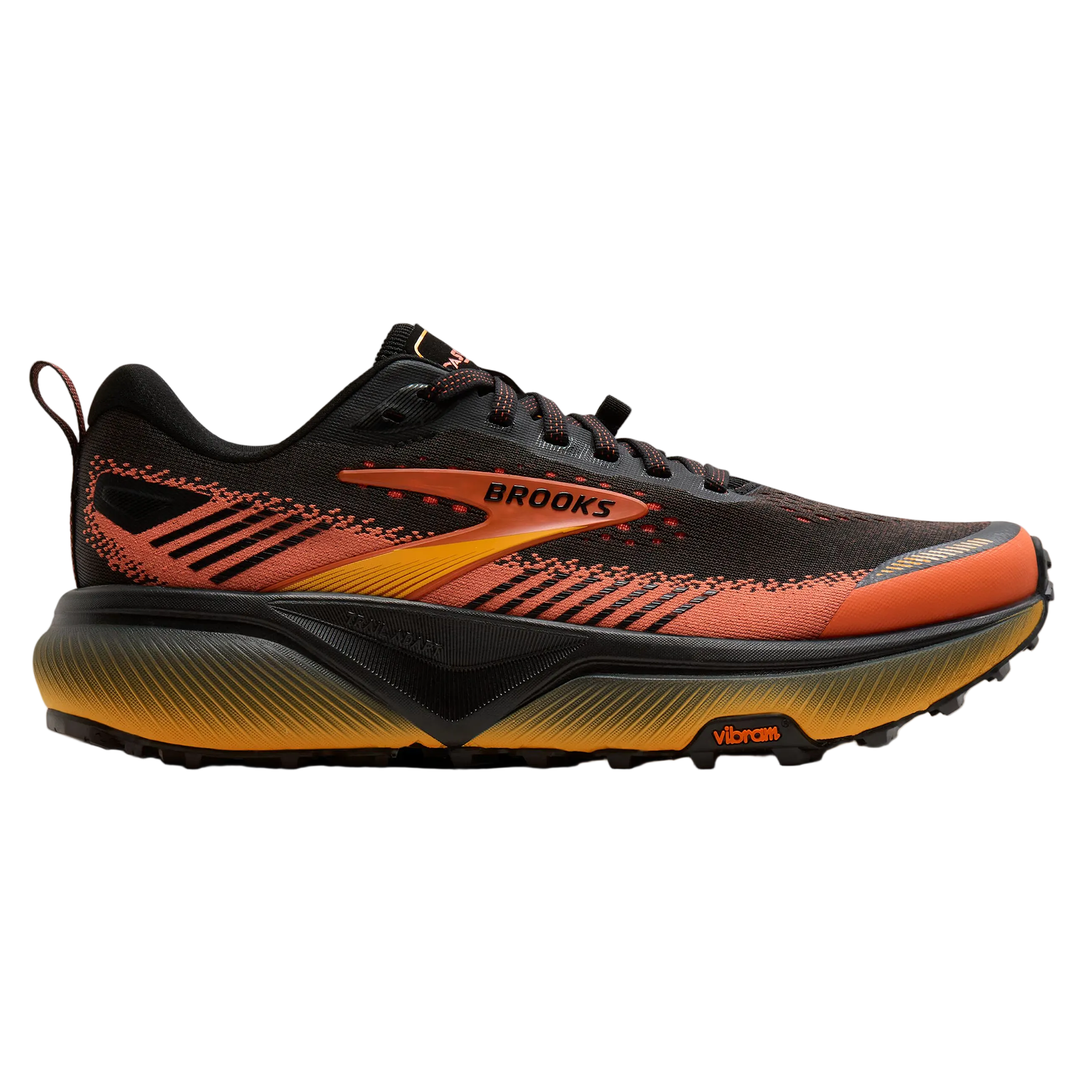 Brooks Mens Cascadia 20 - Black/Tigerlily/Orange - Trail - AW26