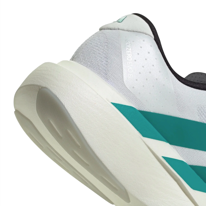 Adidas Mens Adizero Evo SL - Cloud White/Pure Teal/Grey Four - Neutral - AW25