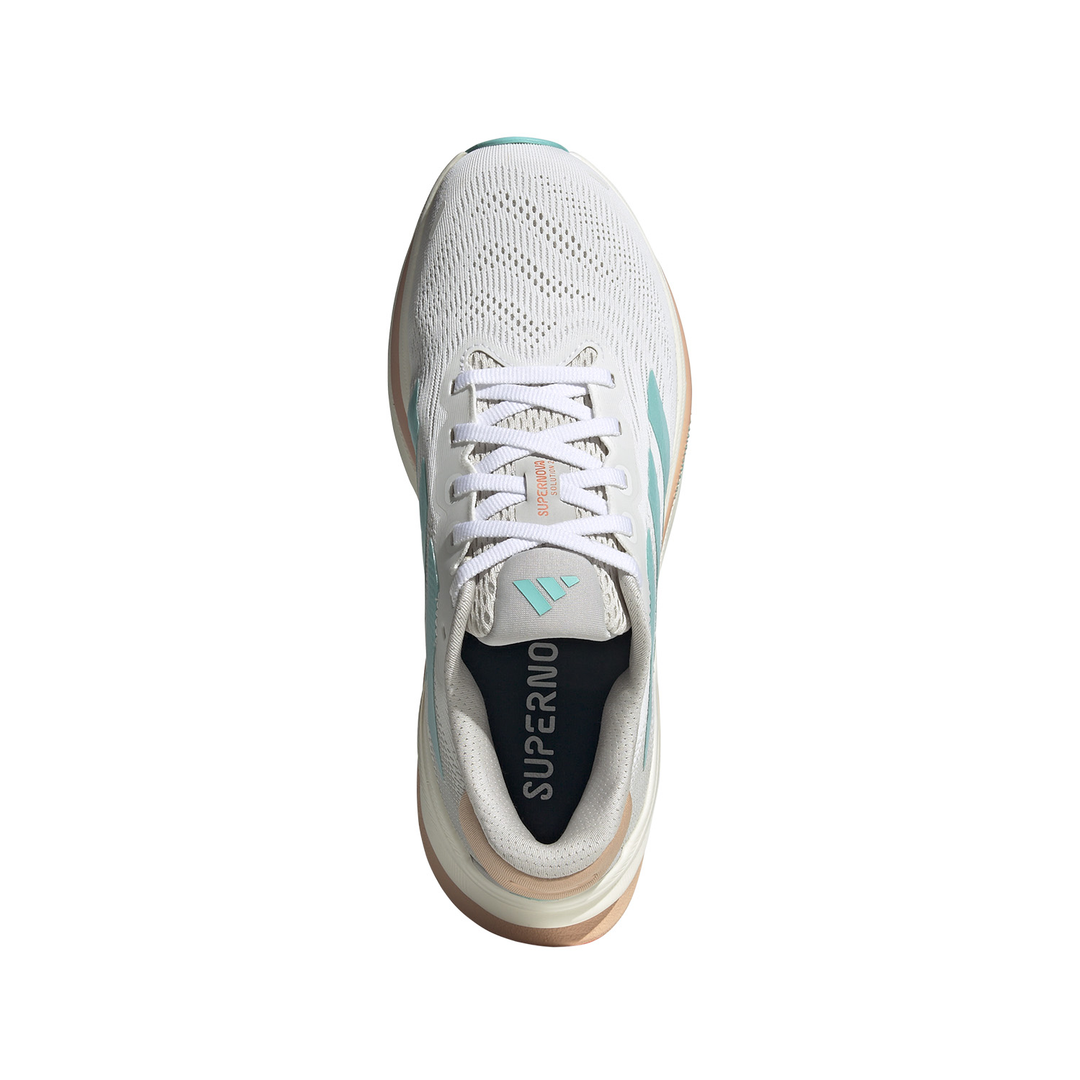 Adidas Womens Supernova Solution 2 - Footwear White/Flash Aqua/Powder Coral - Stability - SS25
