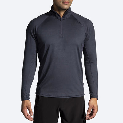 Brooks Mens Dash 1/2 Zip - Heather Concrete