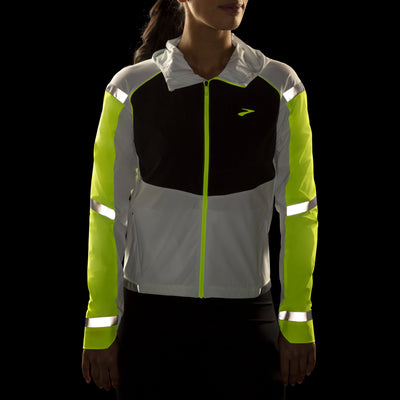 Brooks Womens Carbonite Jacket - Icy Grey/Black/Nightlife
