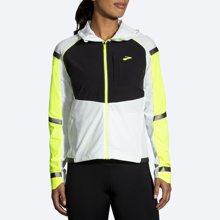 Brooks Womens Carbonite Jacket - Icy Grey/Black/Nightlife