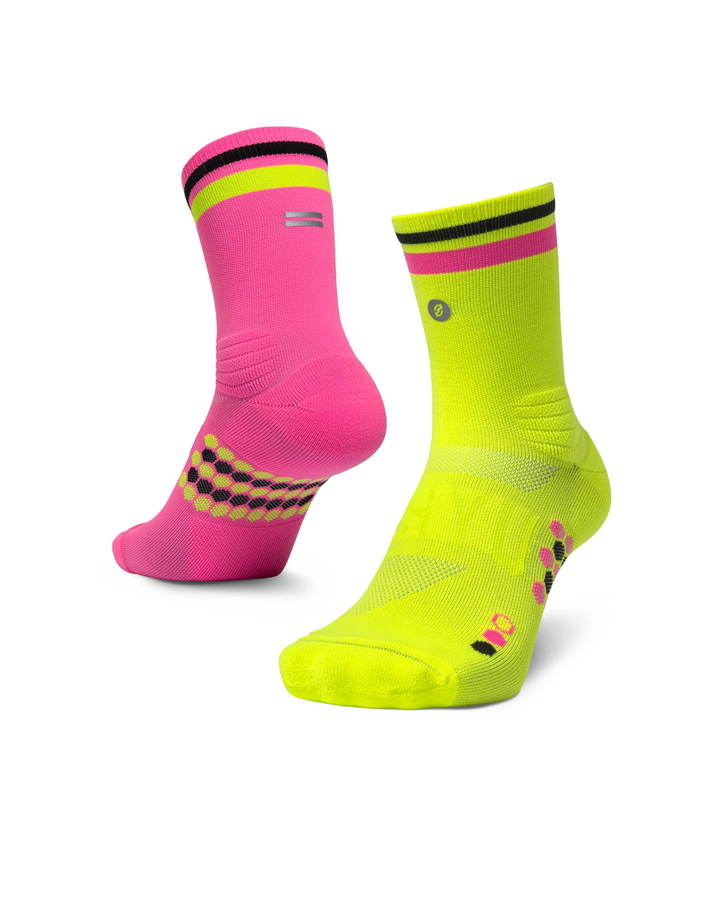 SHYU Racing Half Crew Socks - Rhubarb/Custard/Black