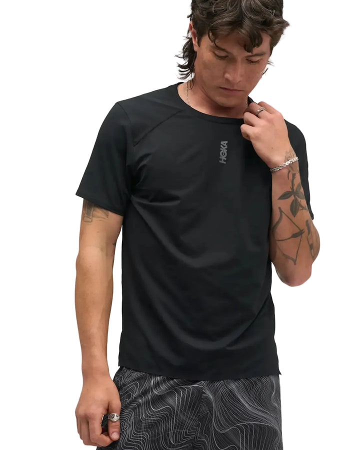 Hoka Mens Everyrun Short Sleeve - Black - AW26