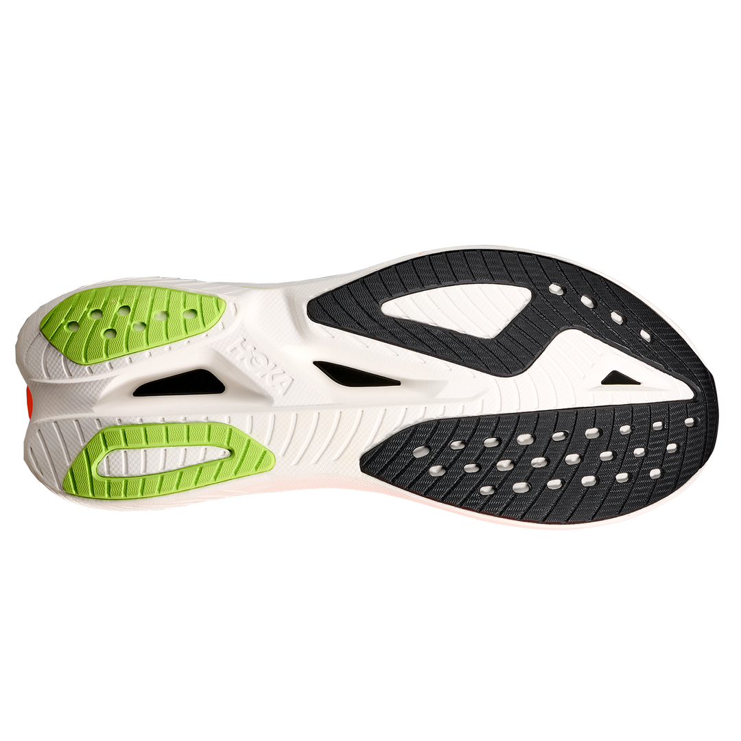 Hoka Mens Mach X 3 - White/Neon Tangerine - Neutral - AW25