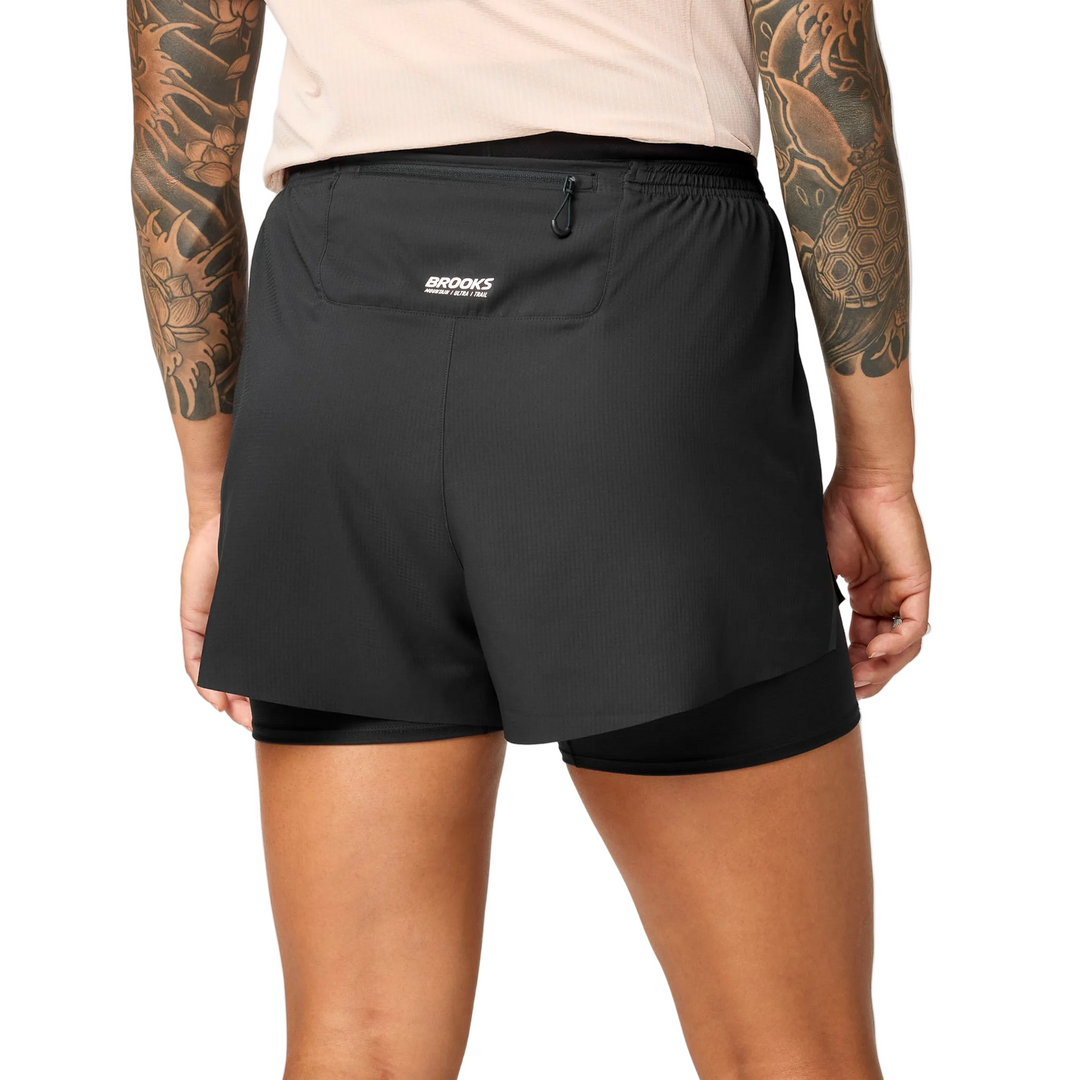 Brooks Womens Cascadia 2-in-1 Short - Black