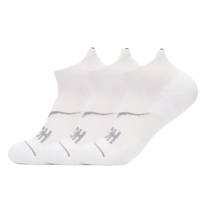 Hoka Unisex No-Show Run Sock 3-Pack - White/White/White