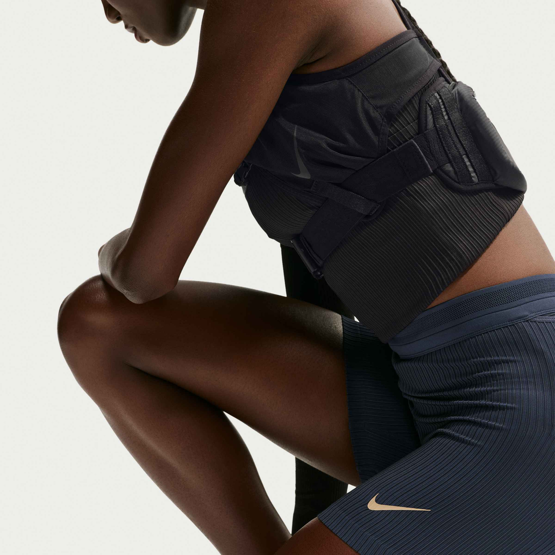 Nike Womens Dri-FIT ADV AeroSwift Tight Running Shorts - Thunder Blue/Black/White/Linen - SU26