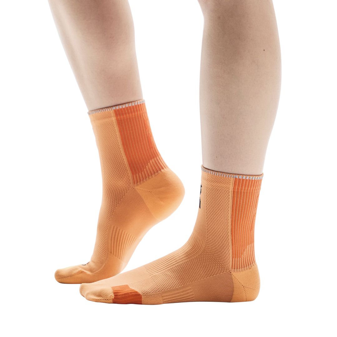 On Performance Run Sock Mid Unisex - Tangerine/Flame