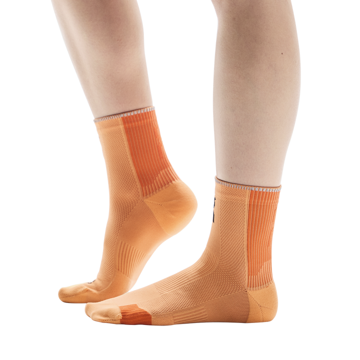 On Performance Run Sock Mid Unisex - Tangerine/Flame