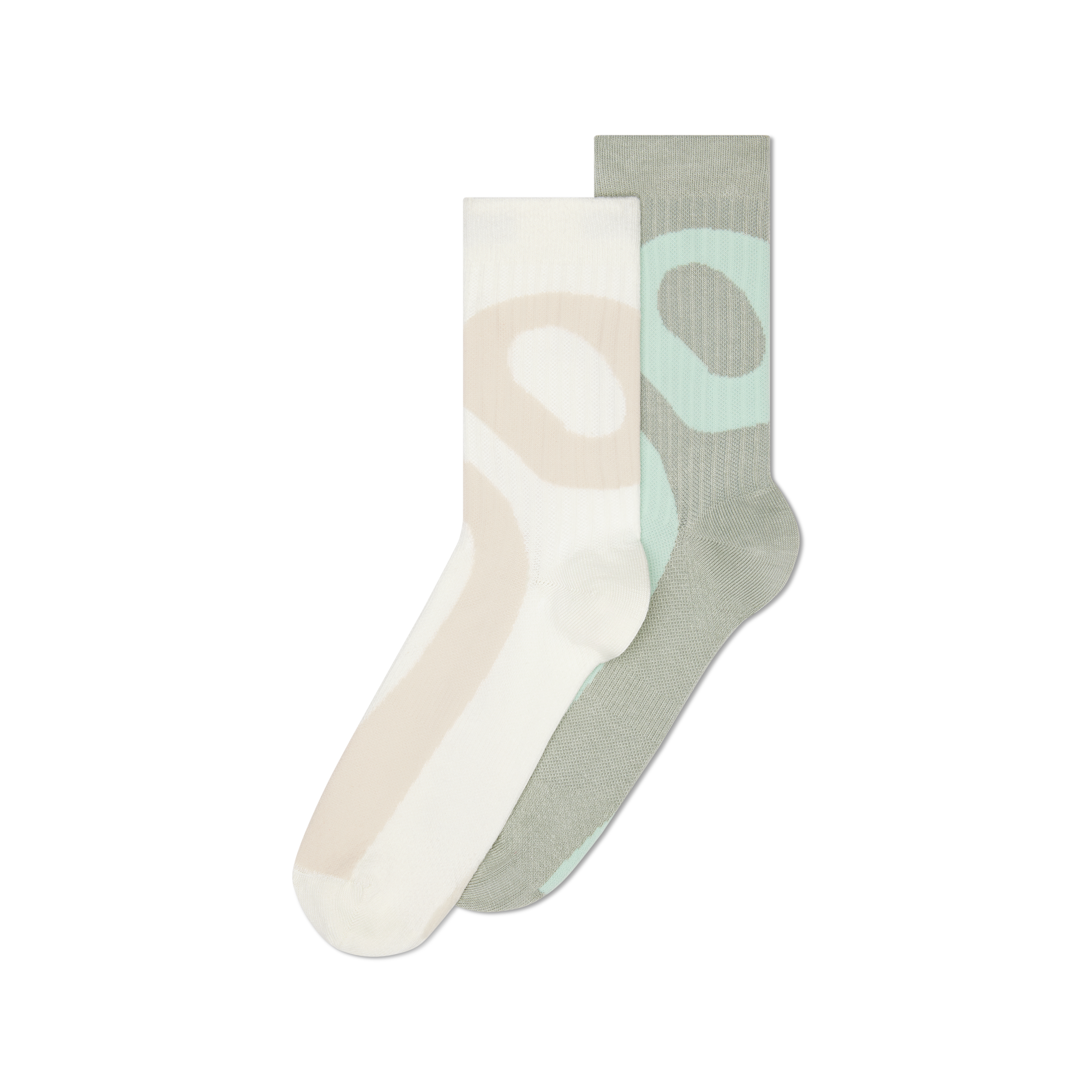On Liquid Logo Sock High 2-Pack Unisex - Ivory/Tin