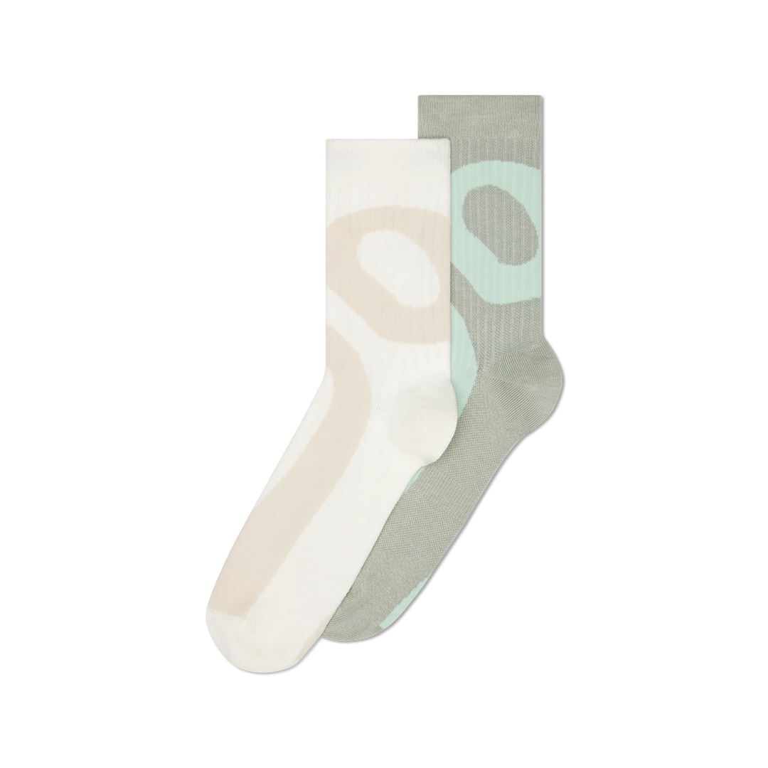 On Liquid Logo Sock High 2er-Pack Unisex – Elfenbein/Zinn