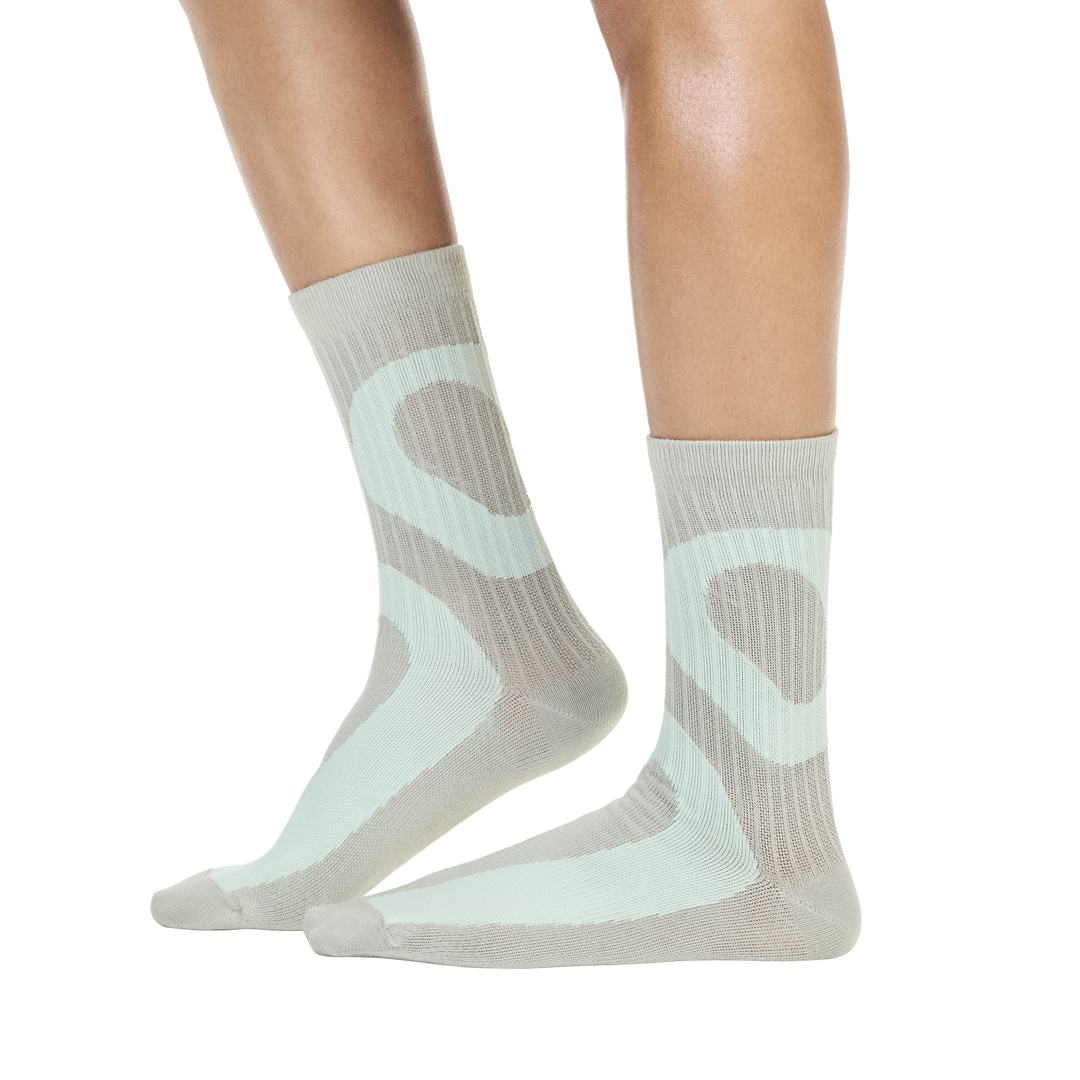 On Liquid Logo Sock High 2er-Pack Unisex – Elfenbein/Zinn