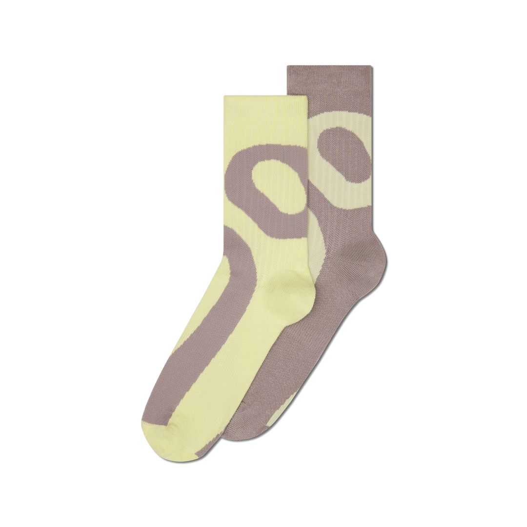 On Liquid Logo Sock High 2-Pack Unisex - Zinc/Linen