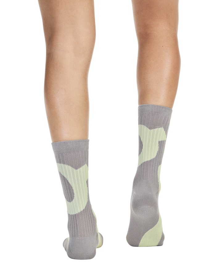 On Liquid Logo Sock High 2-Pack Unisex - Zinc/Linen