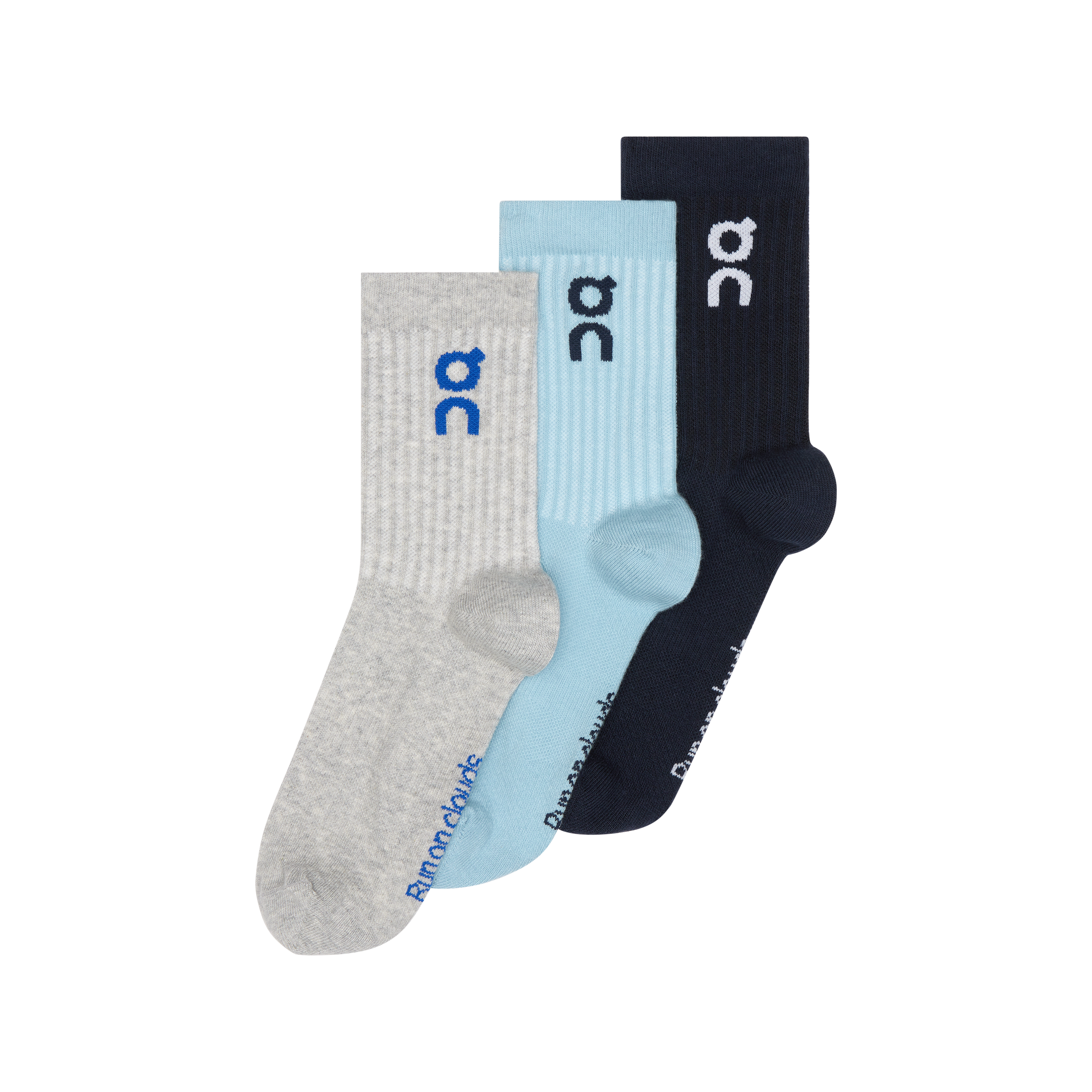 On Logo Sock High 3-Pack Unisex - Wash/Navy