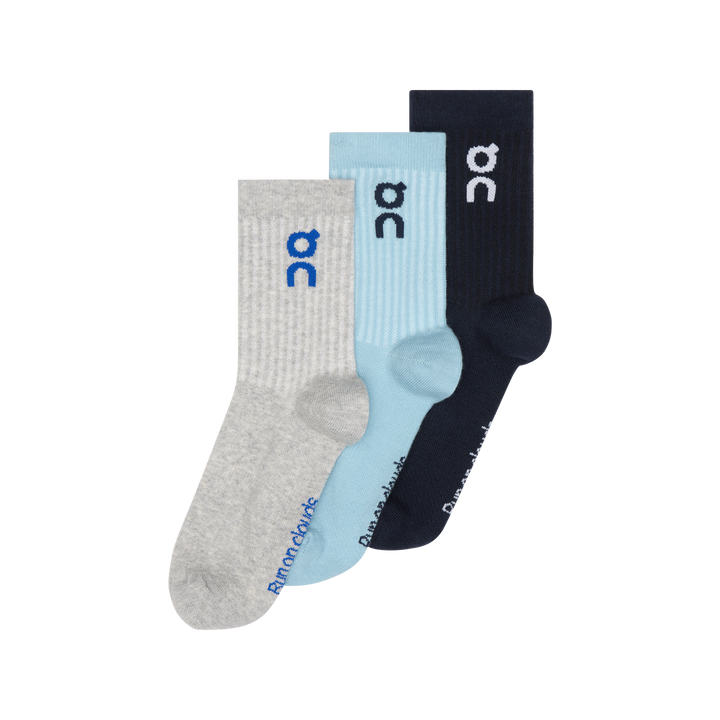 On Logo Sock High 3-Pack Unisex - Wash/Navy