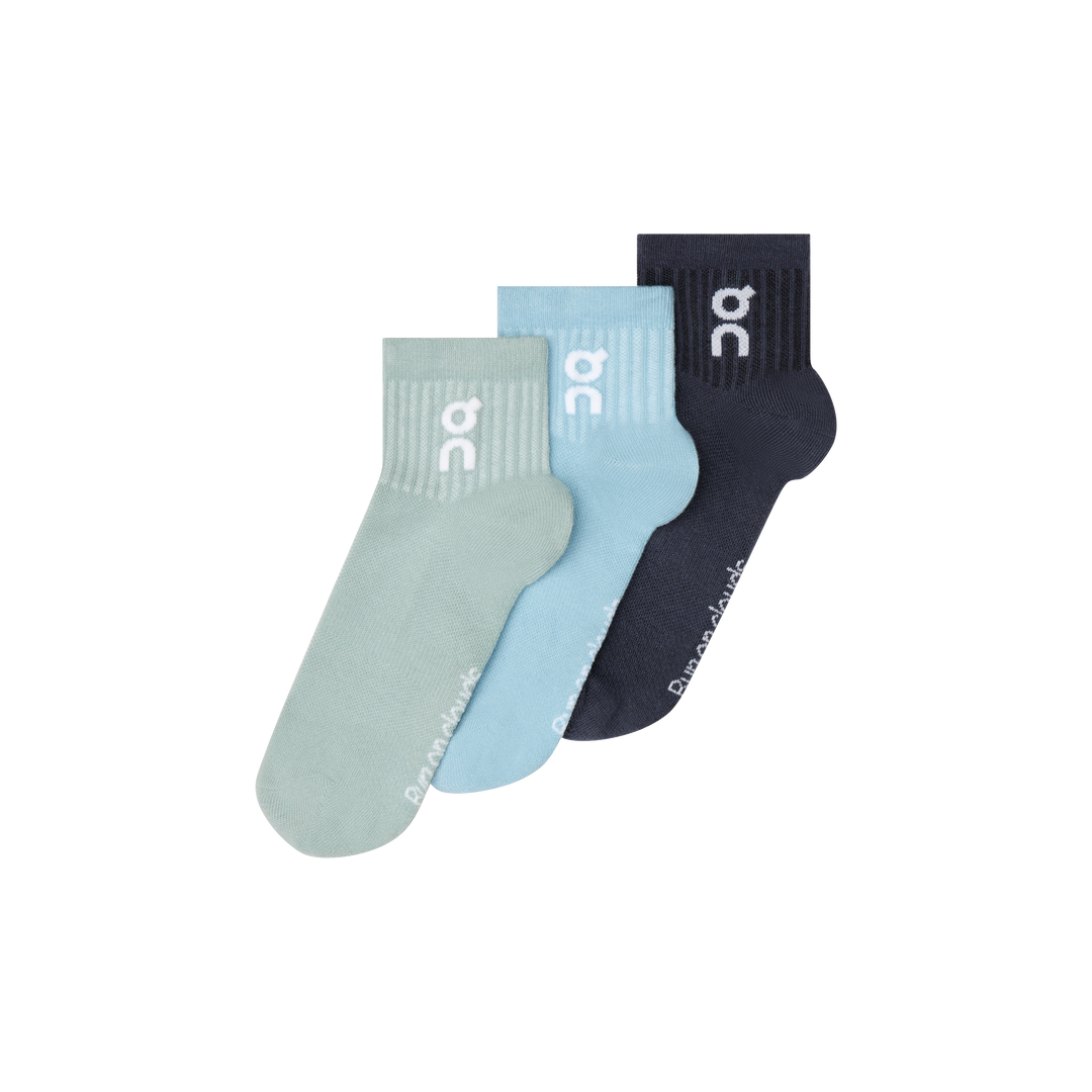 On Logo Sock Mid 3-Pack Unisex - Wash/Navy