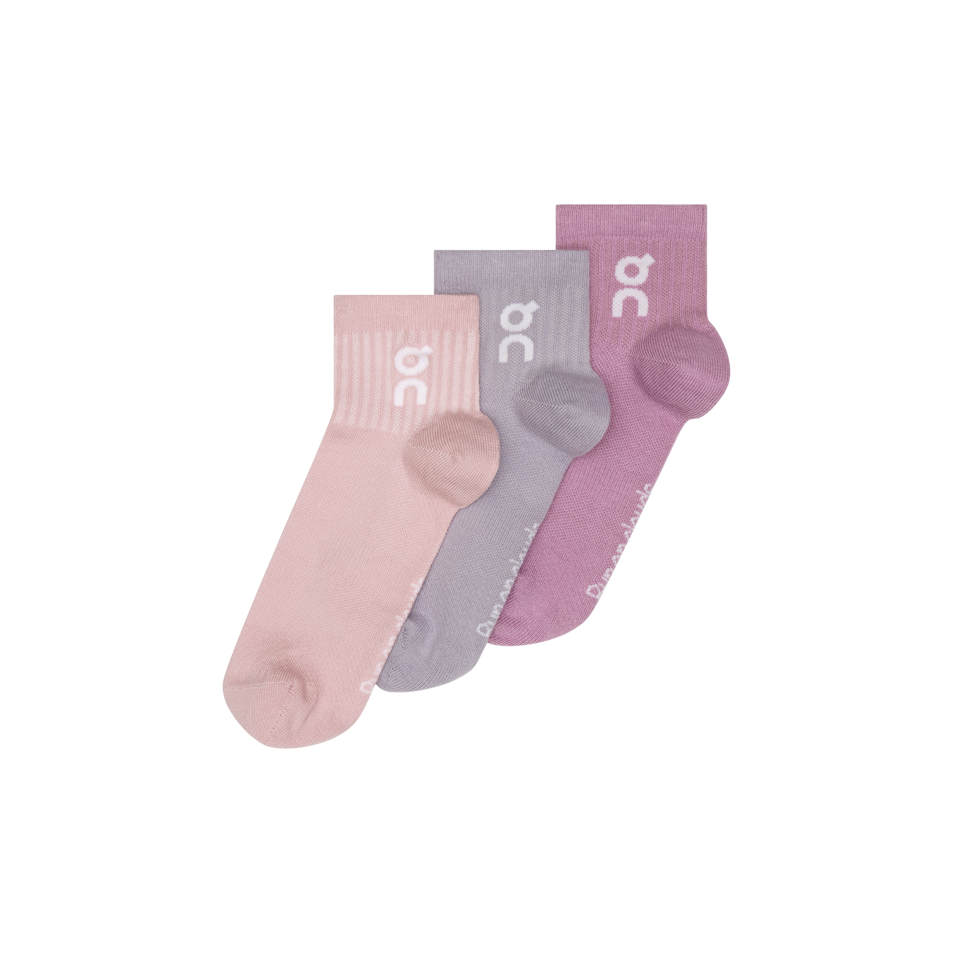 On Logo Sock Mid 3-Pack Unisex - Mauve/Lavendula
