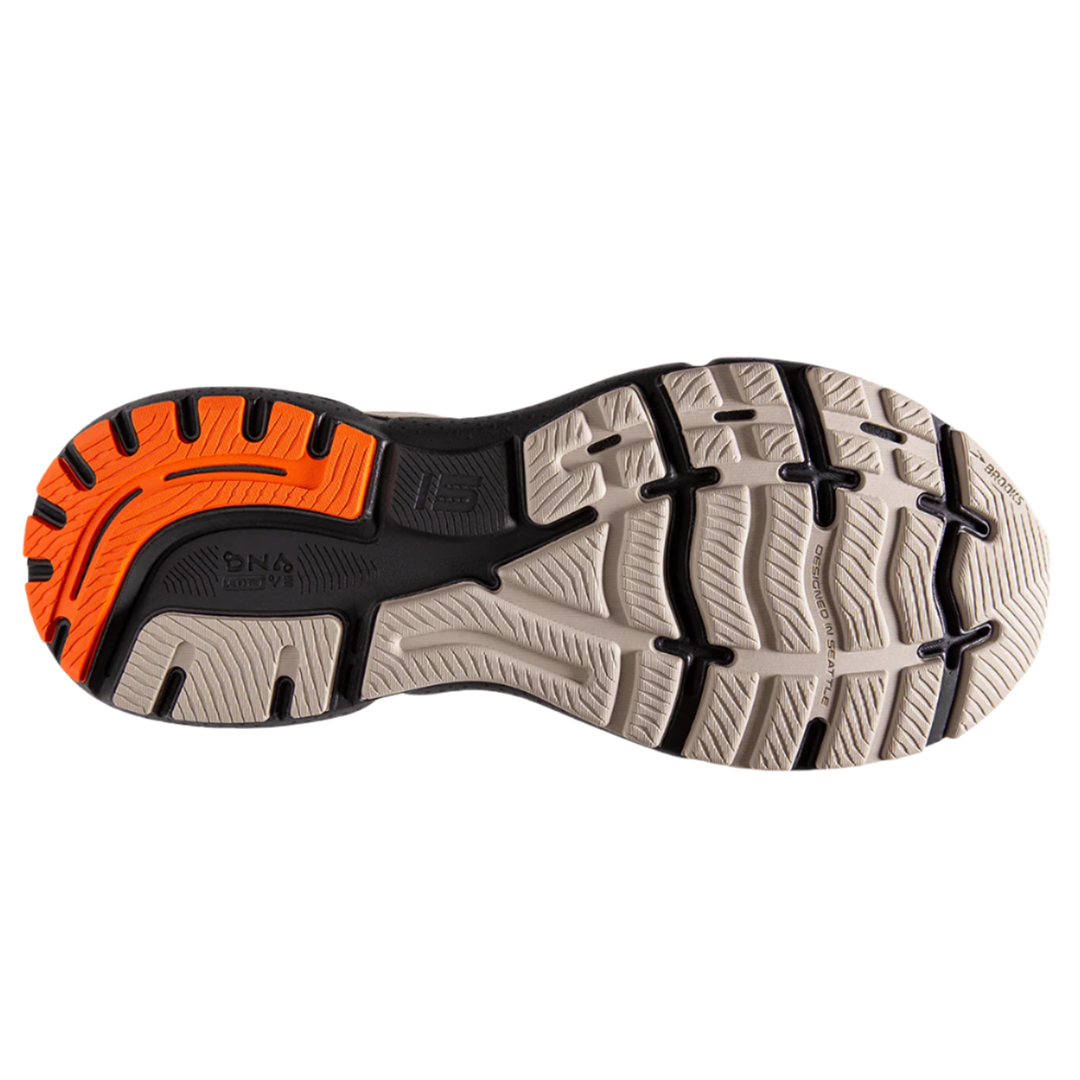 Brooks Mens Ghost 15 - White Sand/Red Orange/Black - Neutral
