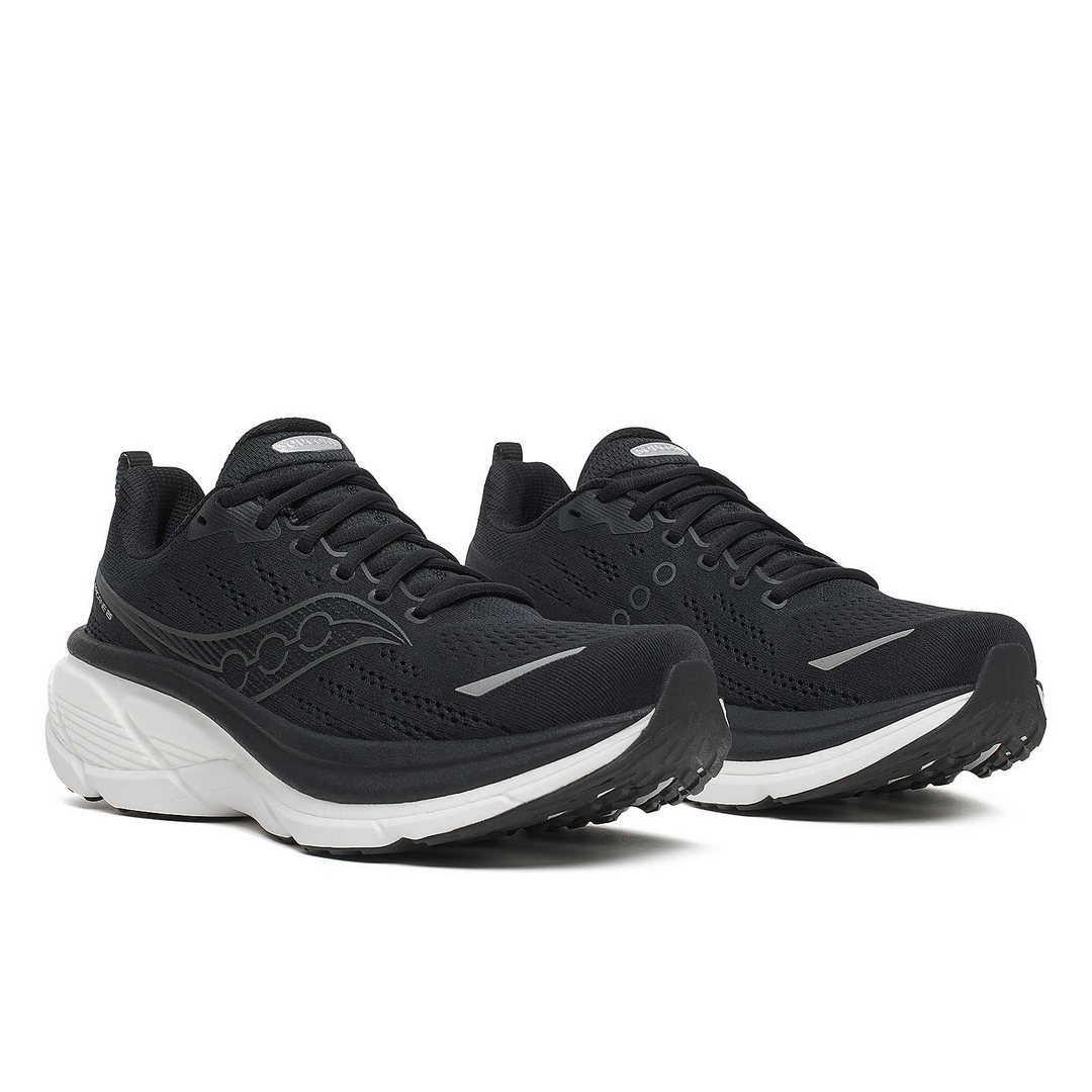 Saucony Mens Hurricane 25 Wide - 2E Width - Black/White - Stability - AW25