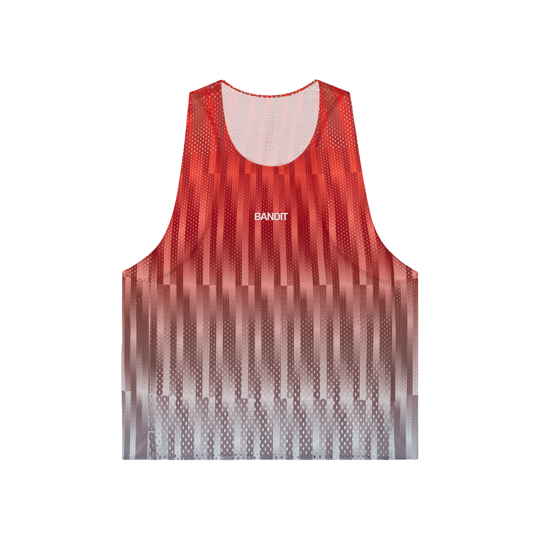 Bandit Men's Shredder Shorty Race Singlet - Uneven Gradient - Poppy - AW26