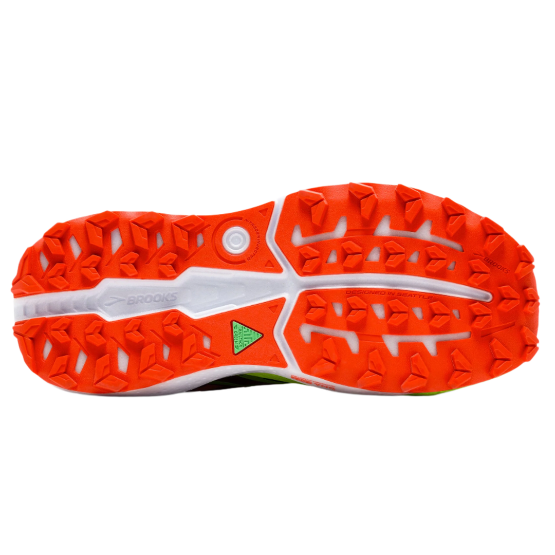 Brooks Mens Caldera 7 - Cherry Tomato/Phantom/Lime - Trail