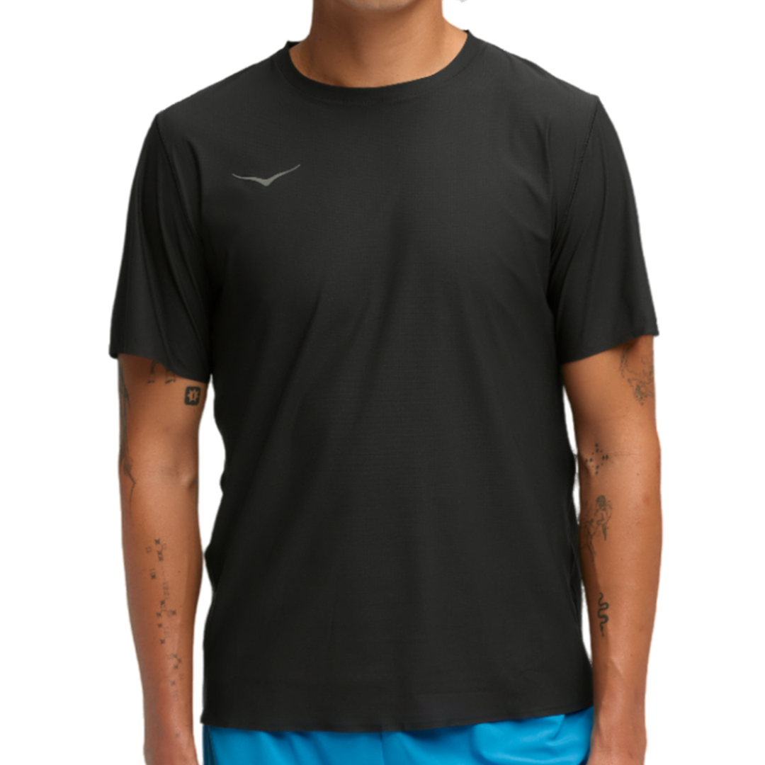 Hoka Mens Airolite Run Short Sleeve 2.0 - Black