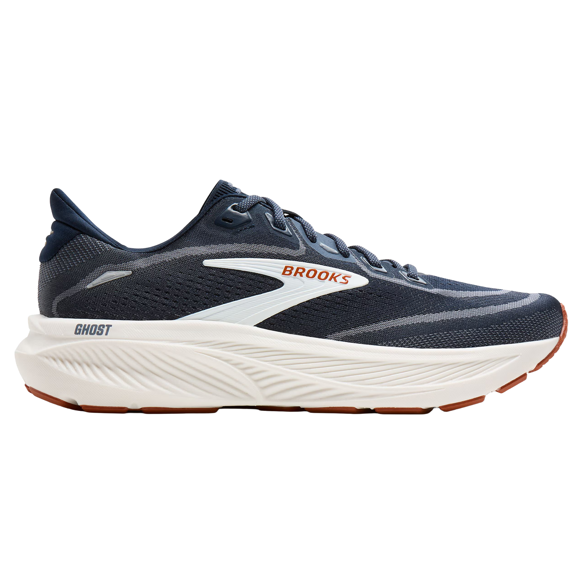 Brooks Mens Ghost 18 - Navy Blazer/Red Earth/Blue - Neutral - AW26