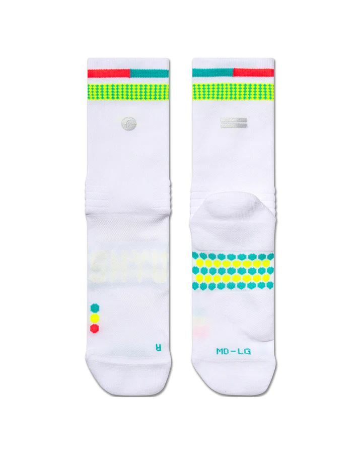 SHYU Racing Half Crew Socks - White/Polka/Reef
