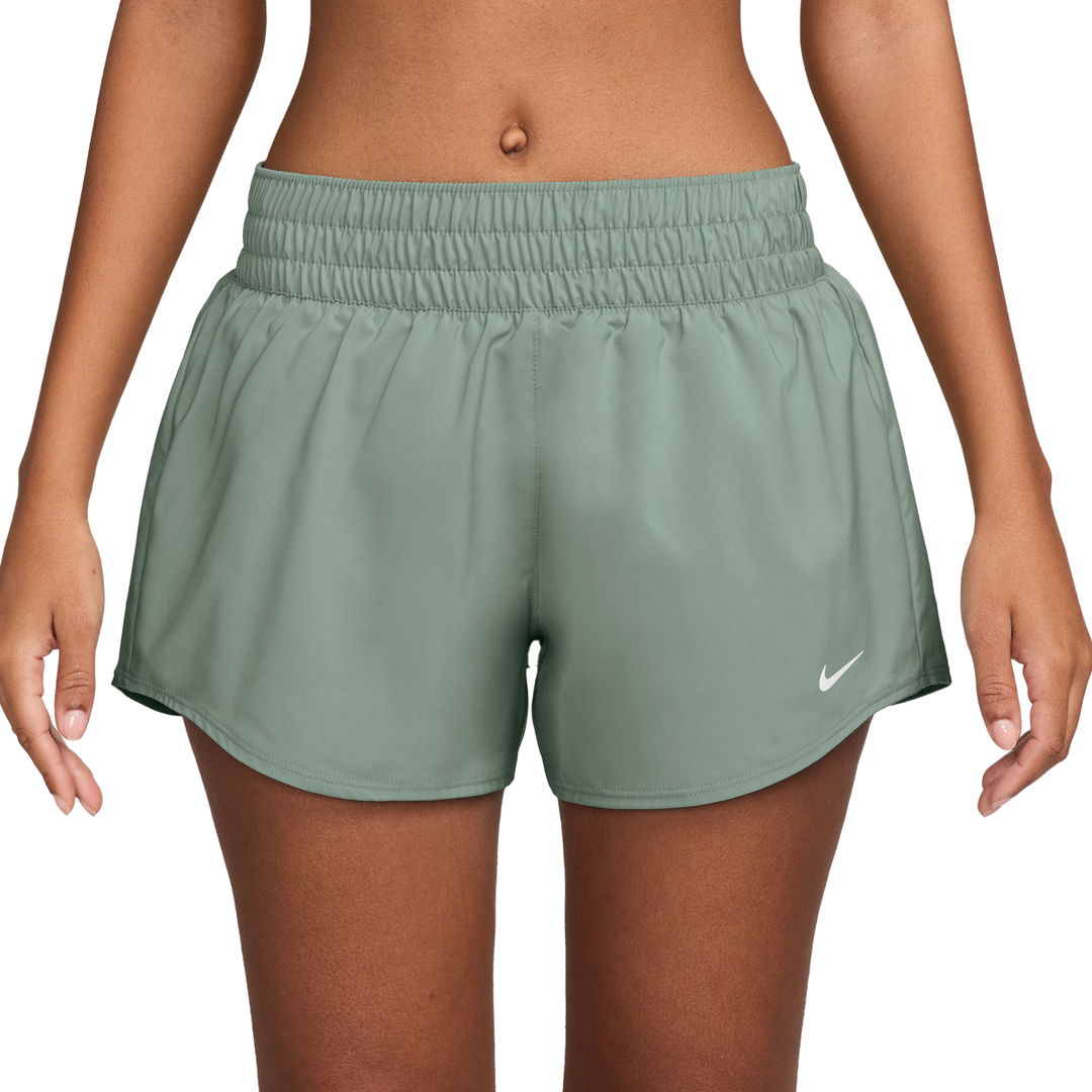 Nike One Women's Dri-FIT Mid-Rise 3in Brief-Lined Shorts - Steam/White